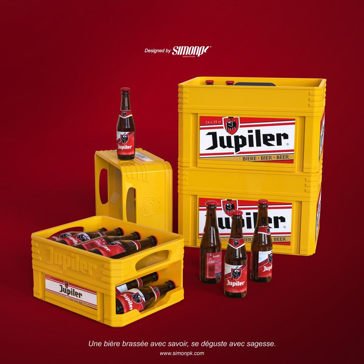Jupi et le casier original sur fond rouge